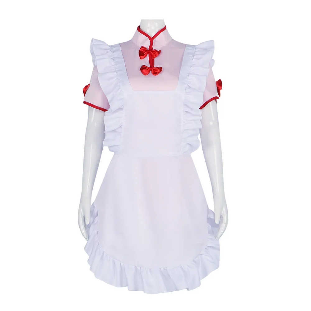 Anime Ranma ½ Nibun-No-Ichi Shampoo Cosplay Costume Chinese Style Cheongsam Lolita Maid Apron Dress Women Sexy Kawaii Party Suit - view 2