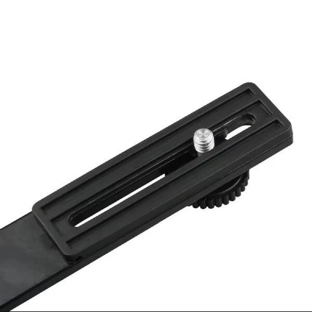 FOTGA L-Shaped Flash Bracket Mount with 2 Hot Shoes for Camcorder Mic Microphone Video Light Camera Accessory