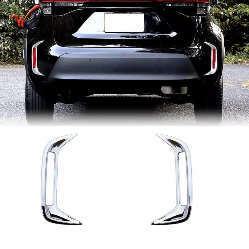 

For Toyota Yaris Cross 2021 Modified Rear Bumper Fog Lights Electroplating Decoration Bright Frame Modification Accessories