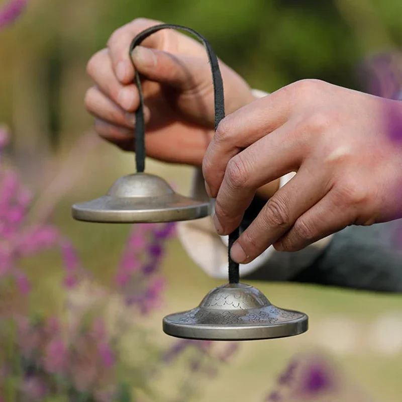 

Nepal Handmade Tinkle Bell Large Brass Cymbals Bells Set Yoga Meditation Tibetan Bell Sound Healing Instrument Buddhist Supplies