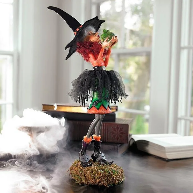 

Halloween Creative Resin Witch Ornaments Ghost Party DIY Office Desk Figurine Decorations Happy Halloween Day Witch Gift 2025