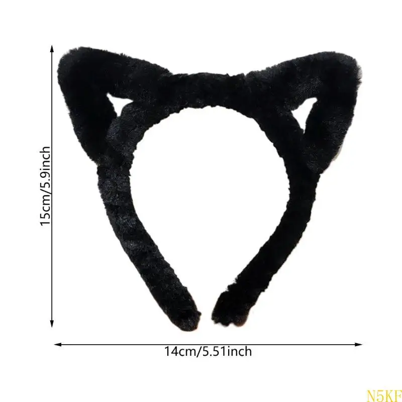 N5KF Sweet Kitten Ears Hair Hoop Eye-catching Cosplay Stylish Leopard Print Headwear