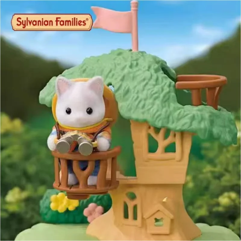 hot sale Selling Sylvanian Families Latte Cat Adventure Set Flocking Doll Room Desktop Decoration Children'S Toy Birthday Gifts