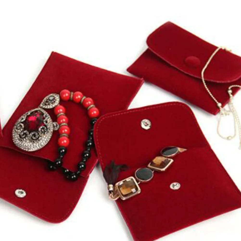 3Pcs Jewelry Bag Set Color Stylish Storage Pouch for Gifts Wedding Favors Bracelets Necklaces Coin Purse for Travel