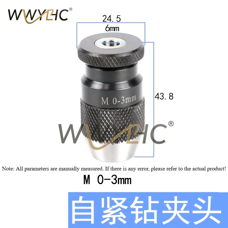 Self Tightening Drill Chuck High-precision Micro Perforating Machine Rotary Head Chuck 0-3.0