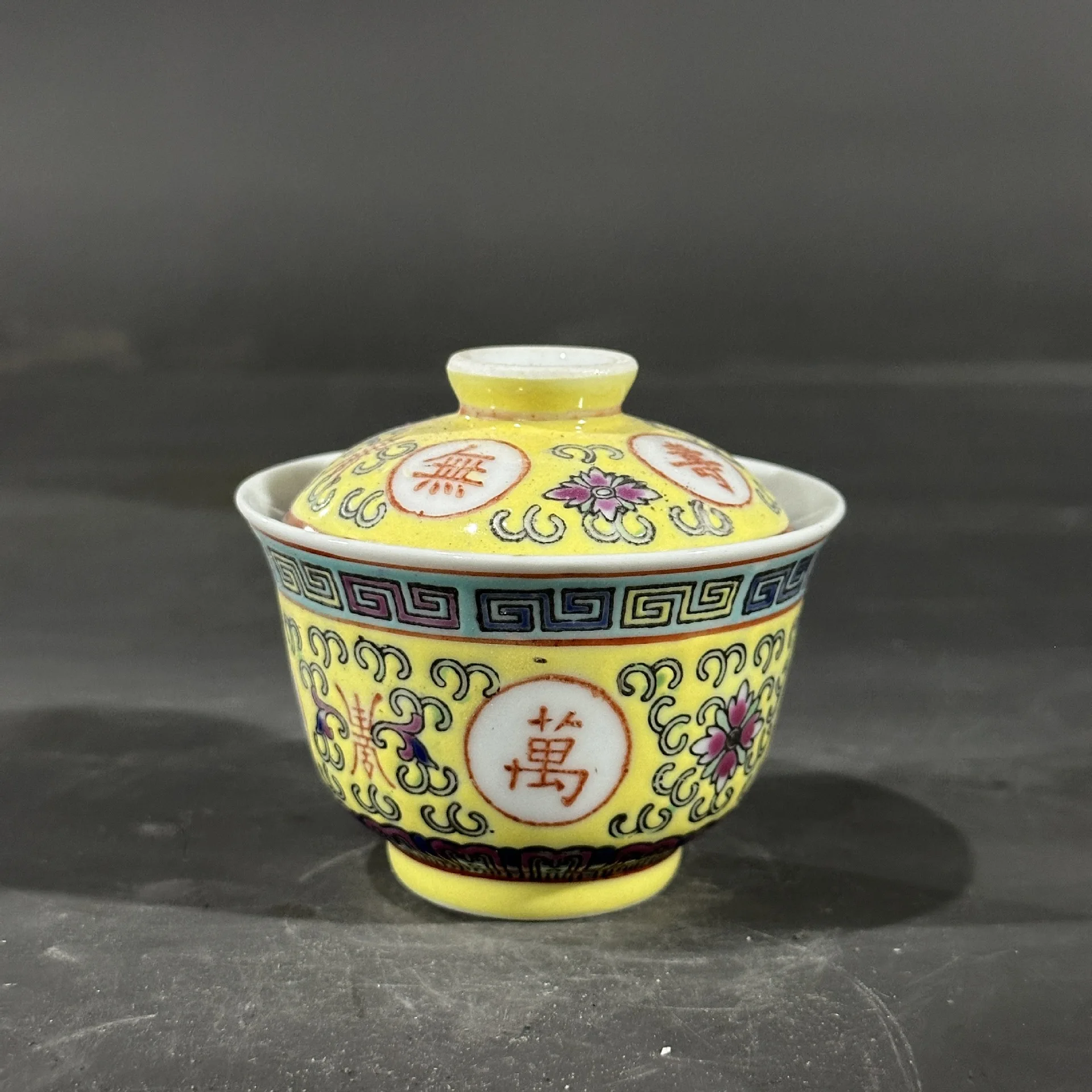 Jingdezhen Wanshou Wujiang Glaze on Pastel with Lid Gaiwan Tea Making Kombucha Hand Painted 80 Years Goods Porcelain