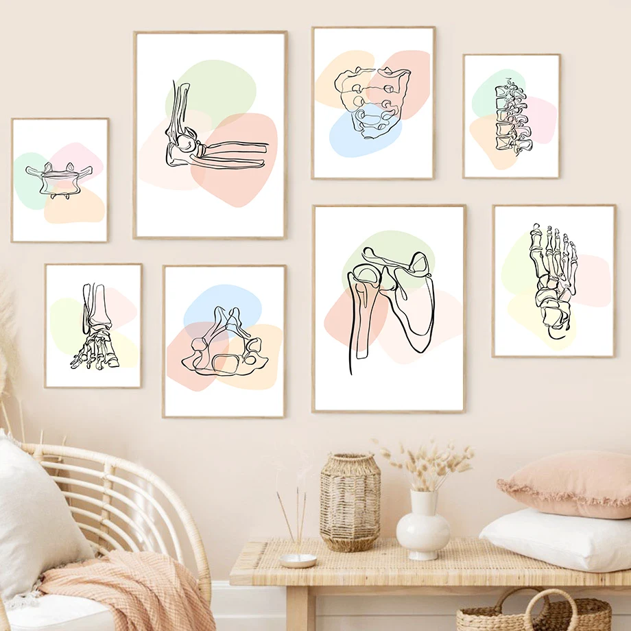 Abstract Femur Bone Foot Anatomy Medical Posters And Prints Wall Art Canvas Painting Wall Pictures For Chiropractic Office Decor