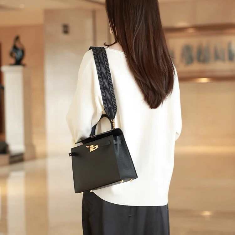 New 5cm Wide Swift Cowhide Canvas Bag Strap Versatile Style Suitable For Kelly Evelyn Bag Shoulder Strap Renovation Belt