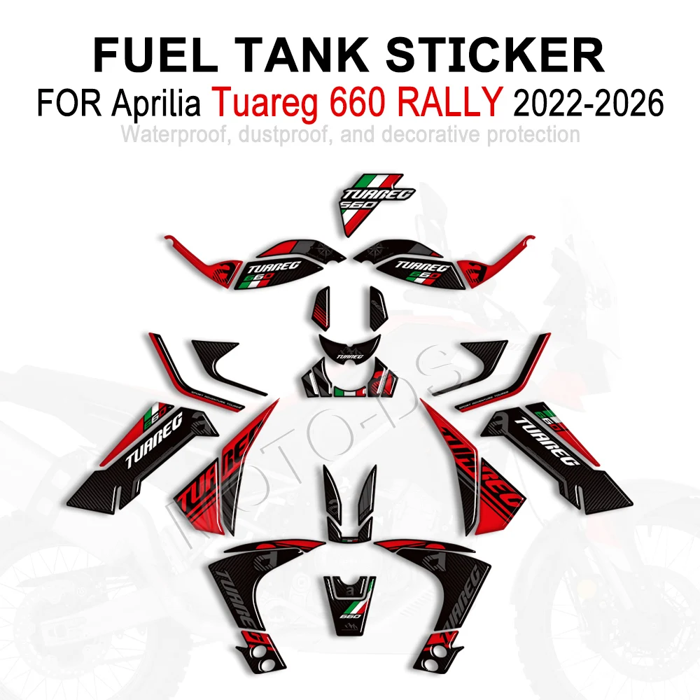 

Motorcycle For Aprilia Tuareg 660 RALLY Tank Pad Decals Protector Screen Wind Deflector Handguard Gas Fuel Oil Adventure Sticker