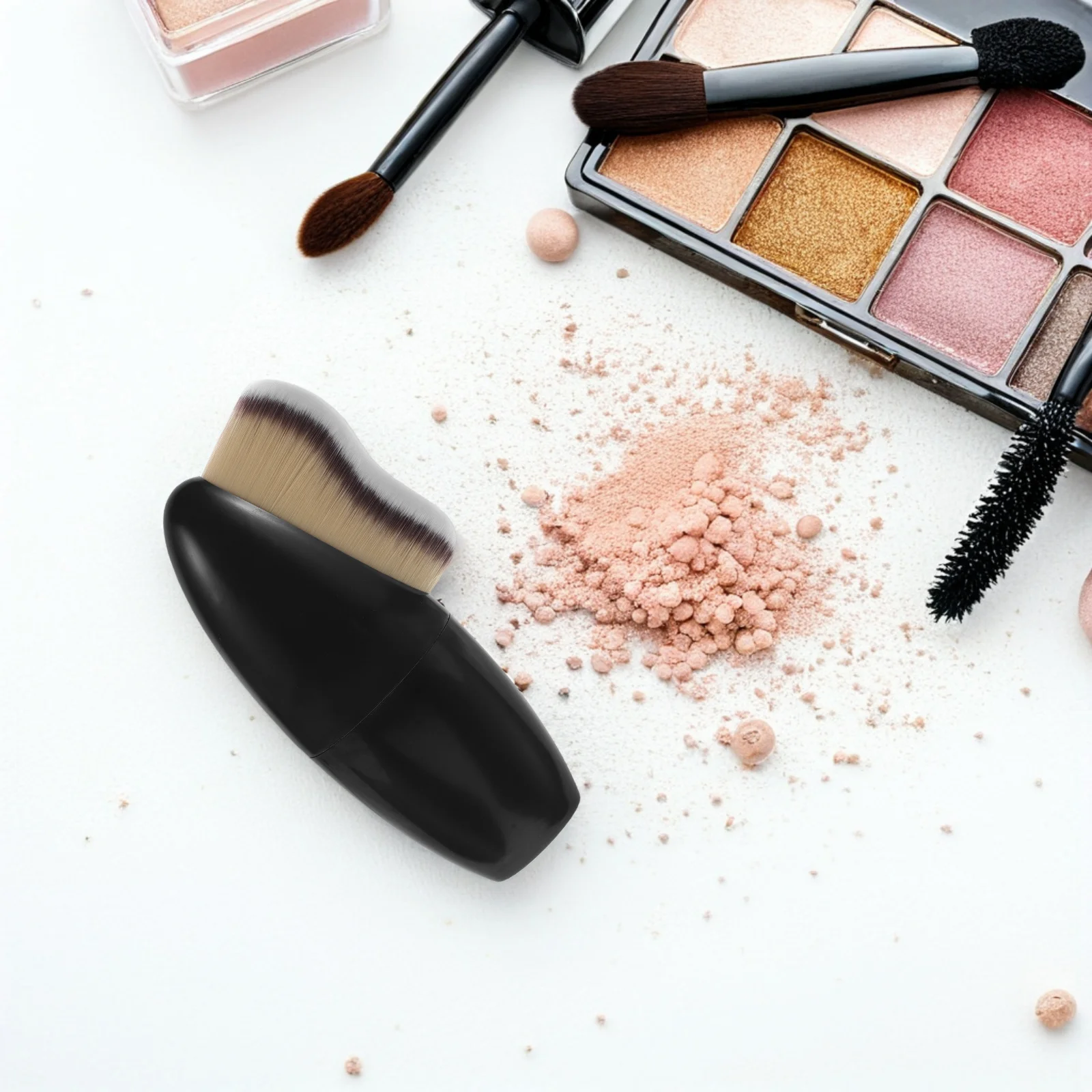 فرشاة كريم أساس بتصميم مبتكر لتطبيق المكياج الناعم والمتعدد الاستخدام، أداة مزج بودرة برونزية