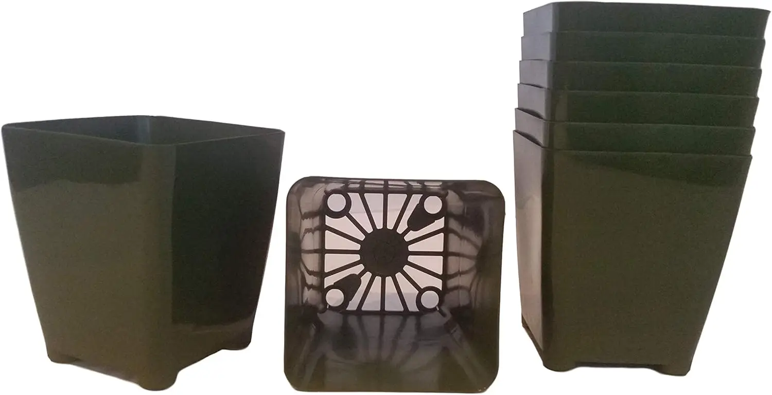 

100 штук квадратных горшков для рассады 3,25 x 3,25 x 3,75 дюйма, особо глубокие, прочные, многоразовые, для теплиц и домашнего использования