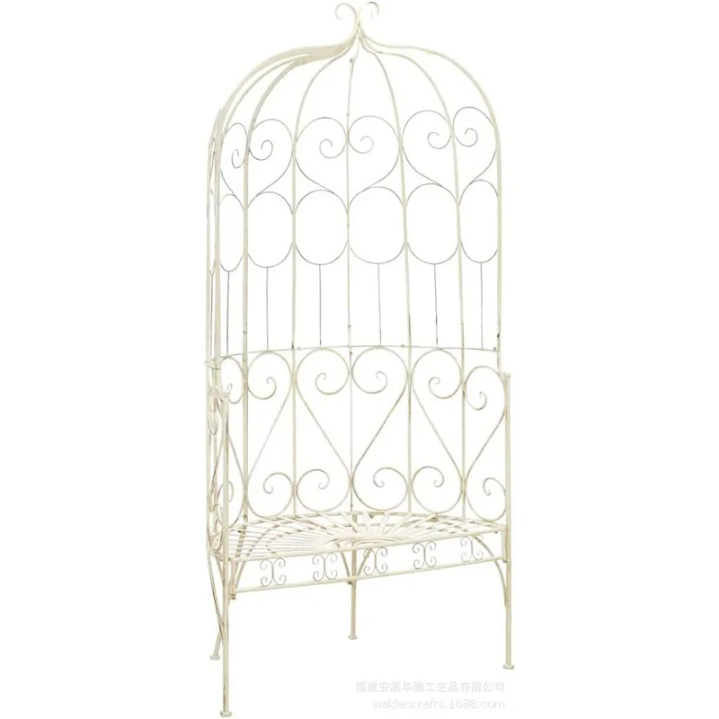 Retro semi-circular wrought iron seat, courtyard climbing vine frame, arch flower stand, decoration, wedding celebration prop