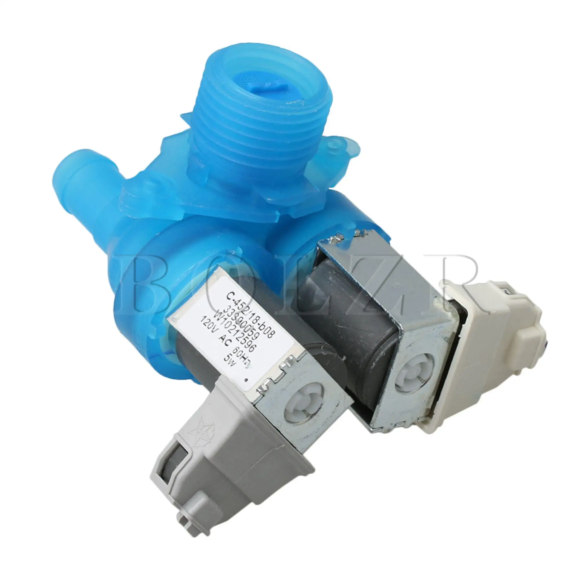 BQLZR 9.2x6.3x9cm Mulitcolor Plastic & Metal Washing Machine Water Inlet Valve W10212596 Replacement for Whirlpool