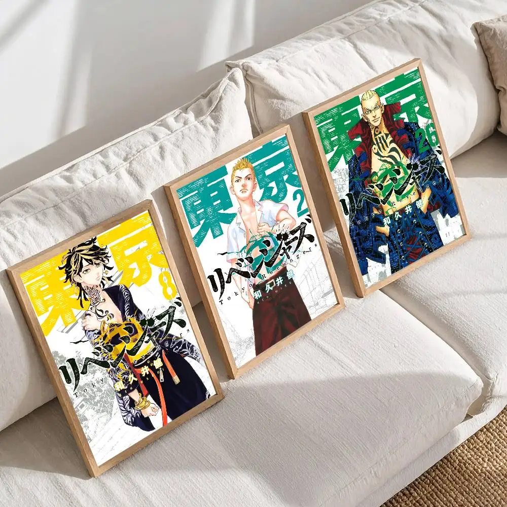 1 قطعة أنيمي اليابانية الكلاسيكية طوكيو المنتقمون المشارك طباعة لغرفة النوم غرفة المعيشة ديكور المنزل اللوحة جدار الفن HD صورة جدارية #3