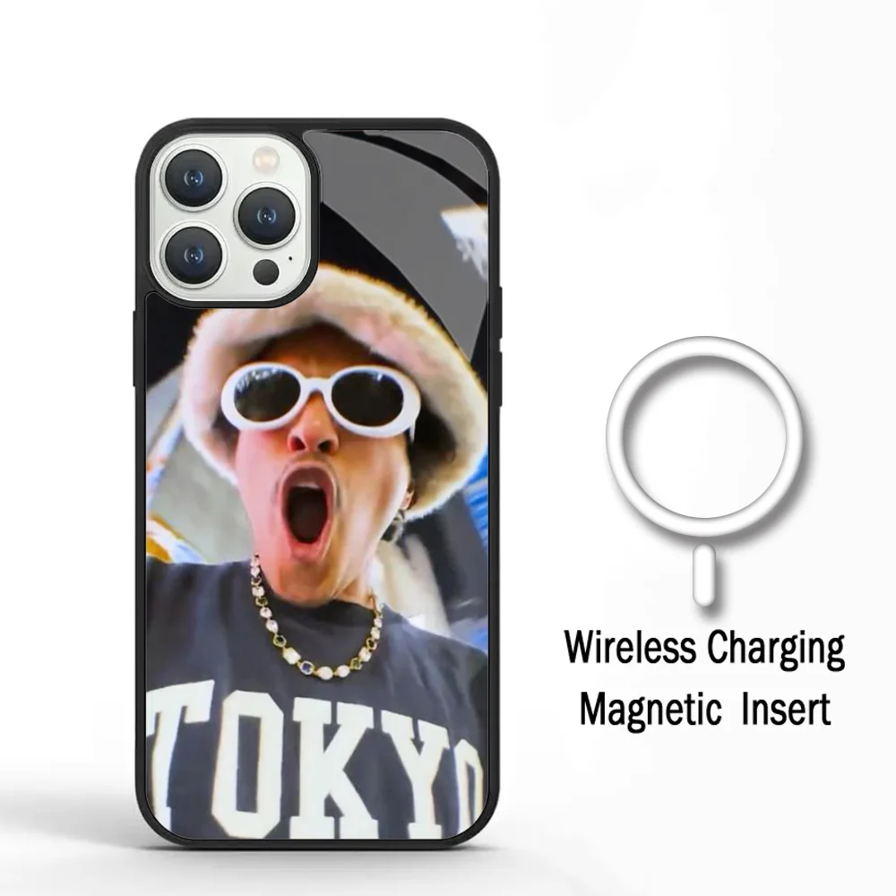 Bruno Mars Singer(1) Phone Case For IPhone 11 12 13 14 15 Plus Pro Max Mirror Acrylic Cover For Magsafe