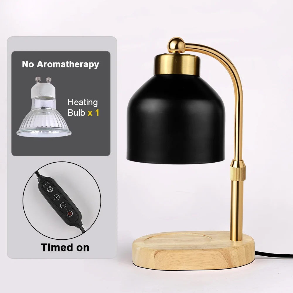 Black Candle Warmer Lamp with Timer - Dimmable Adjustable Wax Melter Home Decor Ideal Birthday House Warming Halloween Gift