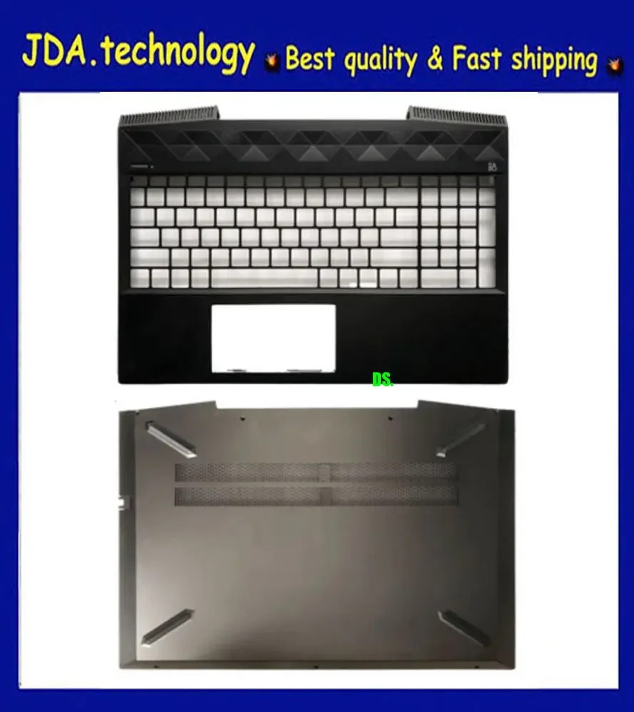 

MEIARROW New/Org For HP Pavilion 15-CX 15-cx0071nr TPN-C133 palmrest keyboard bezel upper cover +Bottom base case cover Black