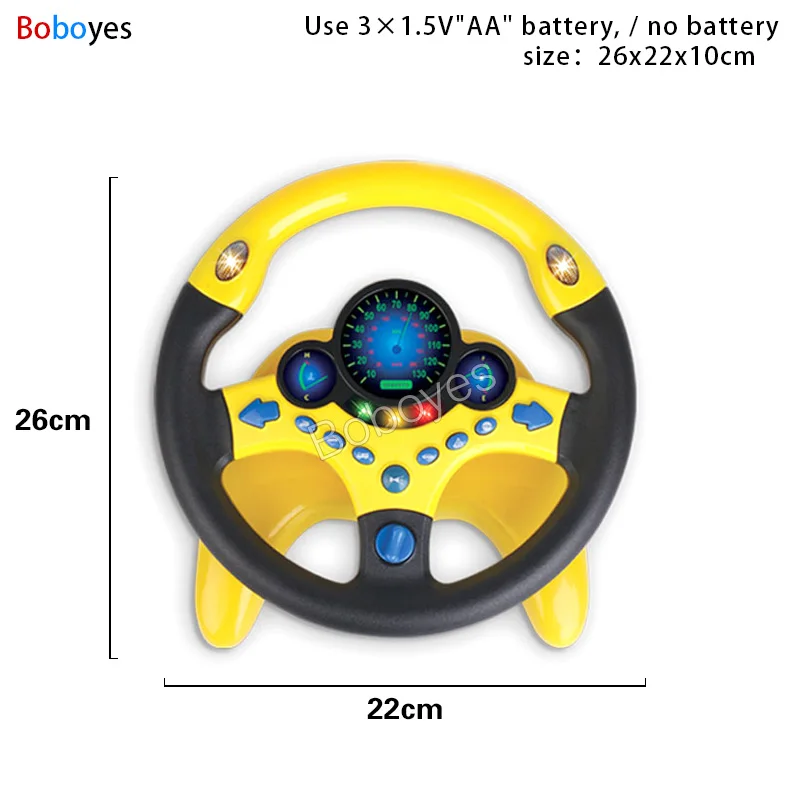 Infant Shining Eletric Simulation Steering Wheel Toy with Light Sound Kids Early Educational Stroller Vocal Toys
