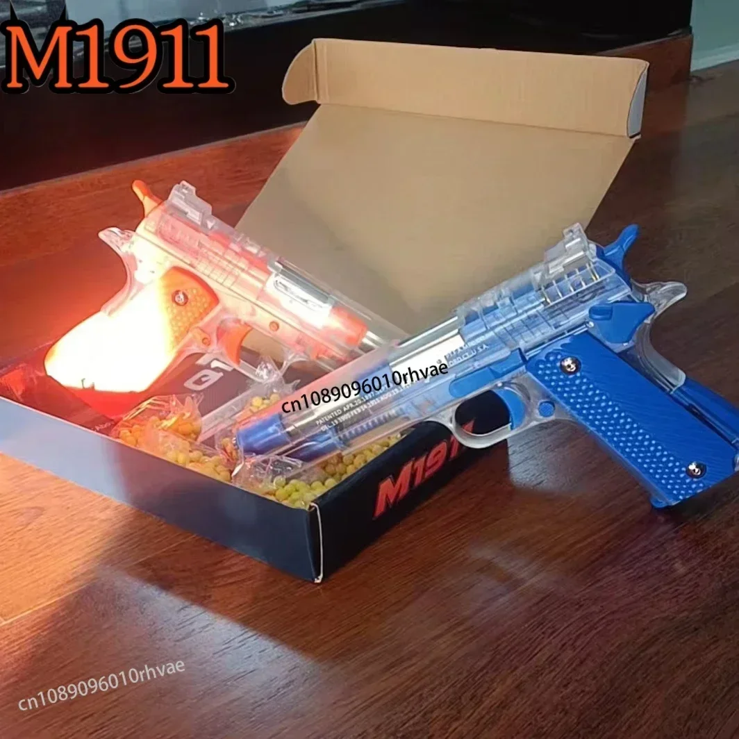 Simulation M1911 Toy Gun, Empty Chamber Hanging, Quick Disassembly, Lower Magazine BB Bullet Toy for Boys Kids