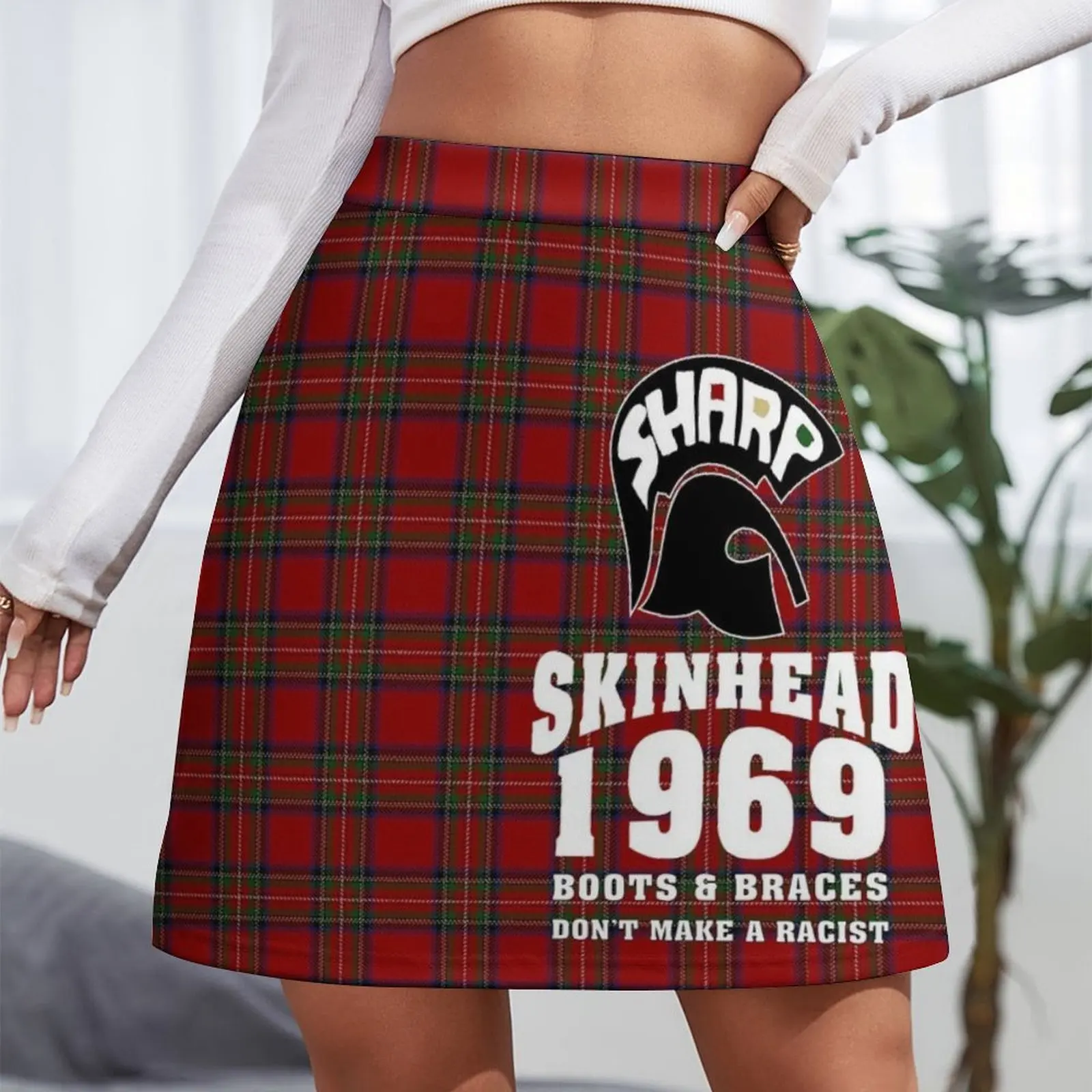 Sharp Skinheads - Tartan Mini Skirt 90s aesthetic summer clothes novelty in clothes Mini Skirt