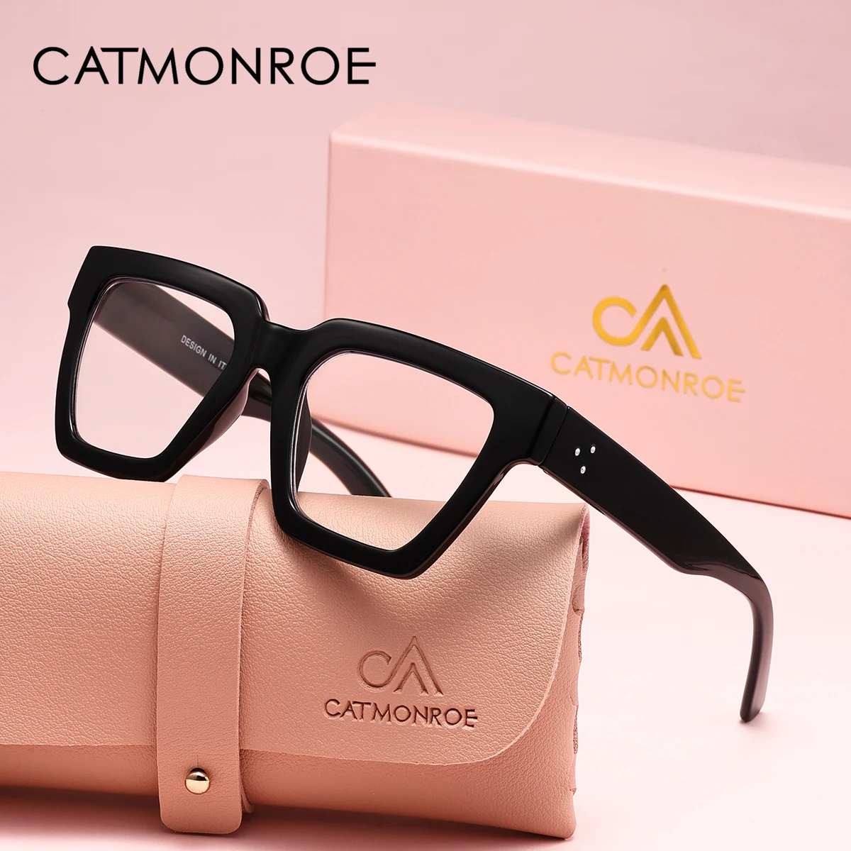 CATMONROE 1 PCS Fashion Large Frame Women Reading Glasses Comfort Square Frame Multi Degree Optional Glasses Apparel Accessories