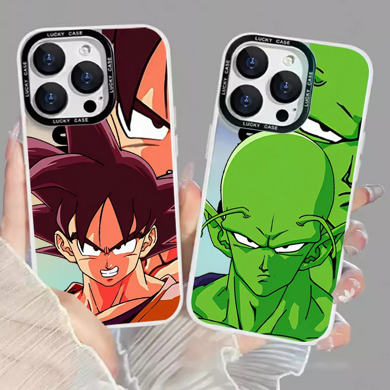 D-Dragon Ball Goku Cute Art Phone Case For Apple iPhone 15 14 13 12 11 XS XR X Pro MAX 8 7 Plus Laser Gradient Soft Cover