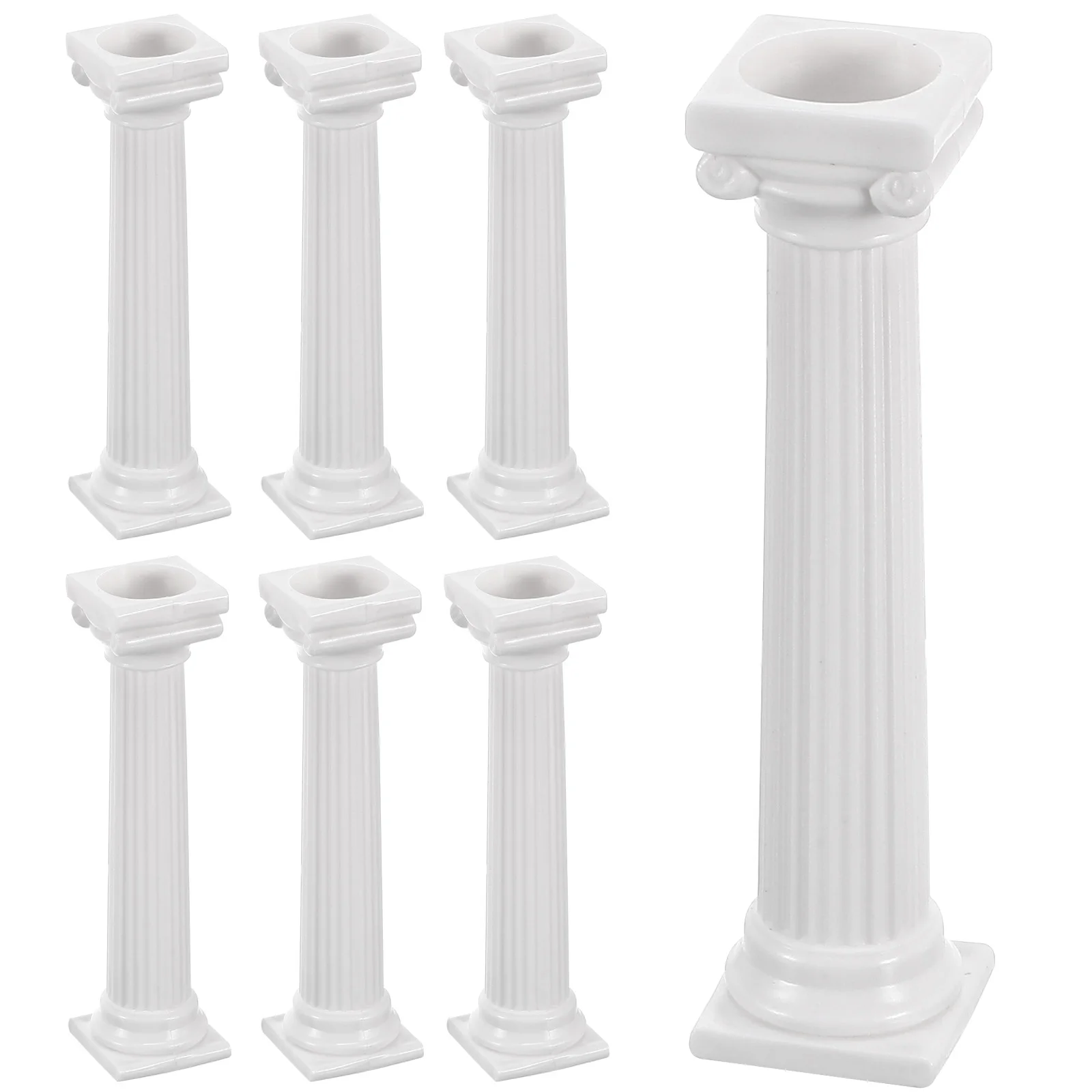 

8Pcs Roman Column Cake Stands Plastic Support Rods for Tiered Cake Display Wedding Party Dessert Centerpiece Decor