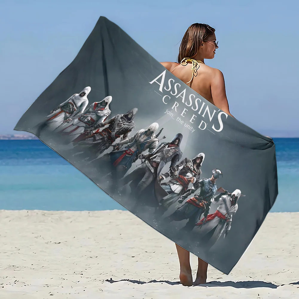 Assassins Creed-Serviette de plage en microcarence sans sable pour femme, séchage rapide, douce, piscine, salle de sport, douche, camping, cadeau