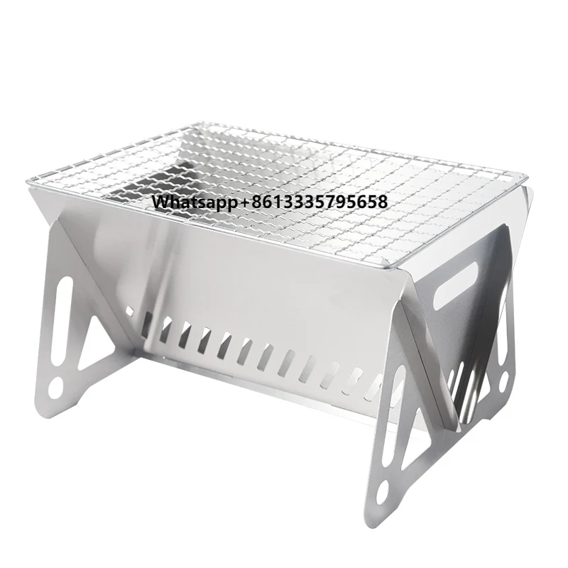 

Hot Selling Charcoal Portable BBQ Grills Mini Folding Outdoor Stainless Steel Barbecue Grill