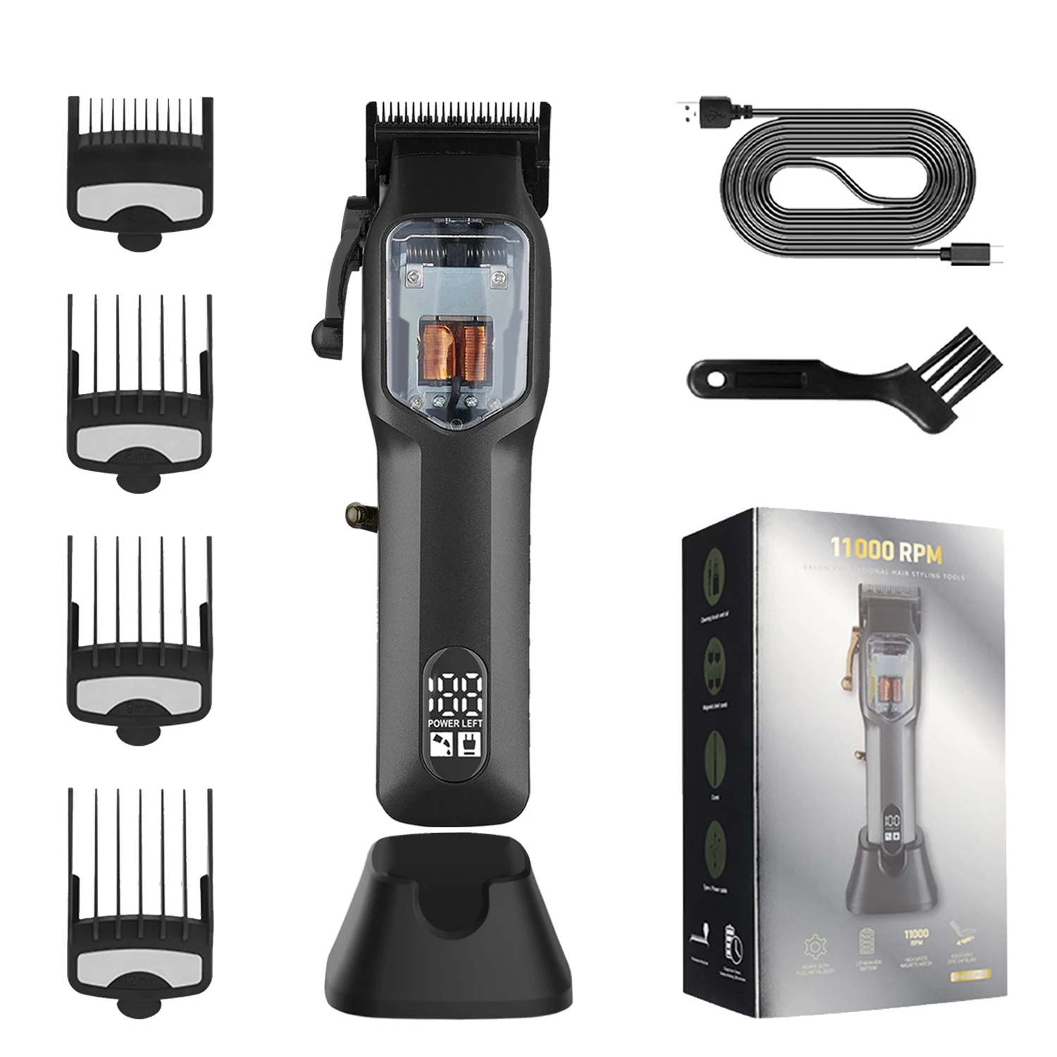 Hair Clipper Professional Hair Trimmer Electric Hair Cutting Machine Vector Motor Haircut Rechargeable Clipper for Men