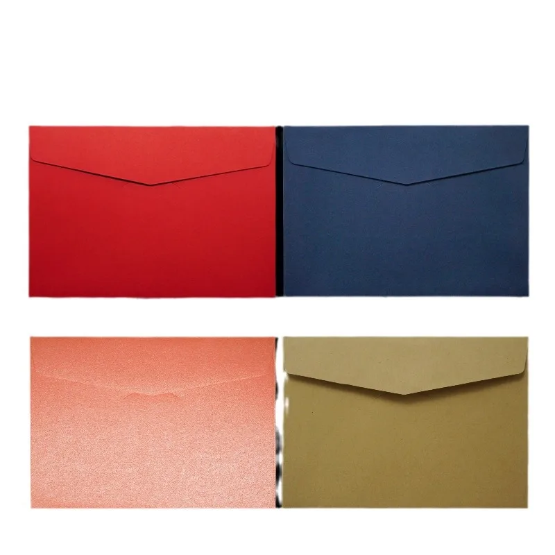 Customized Envelope Custom Printing High-end Stamping Sulfuric Paper Red Packet A4 Size Kraft Paper Bag Card Holder Le