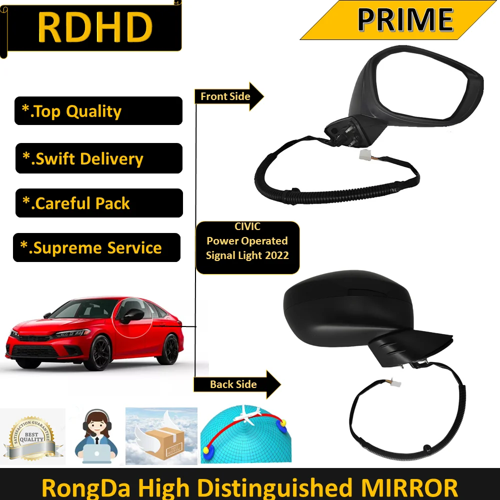 Applicatable To Honda Civic 2022  Glass Electronic  Auto Car  Rear View Mirror