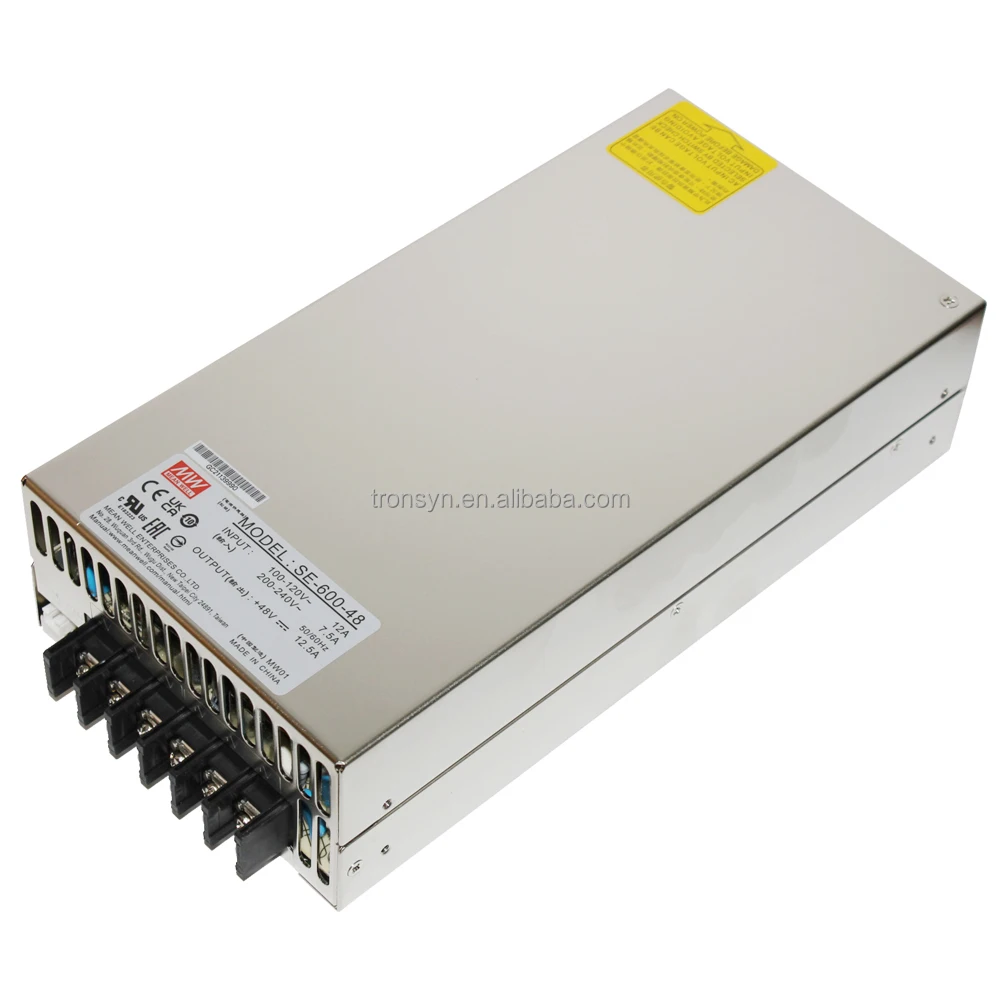 Meanwell Authoraztion SE-600-48 Single Output Built in DC Fan 600W Power Supply 48V 10A Guangdong Transformer Based Inverter