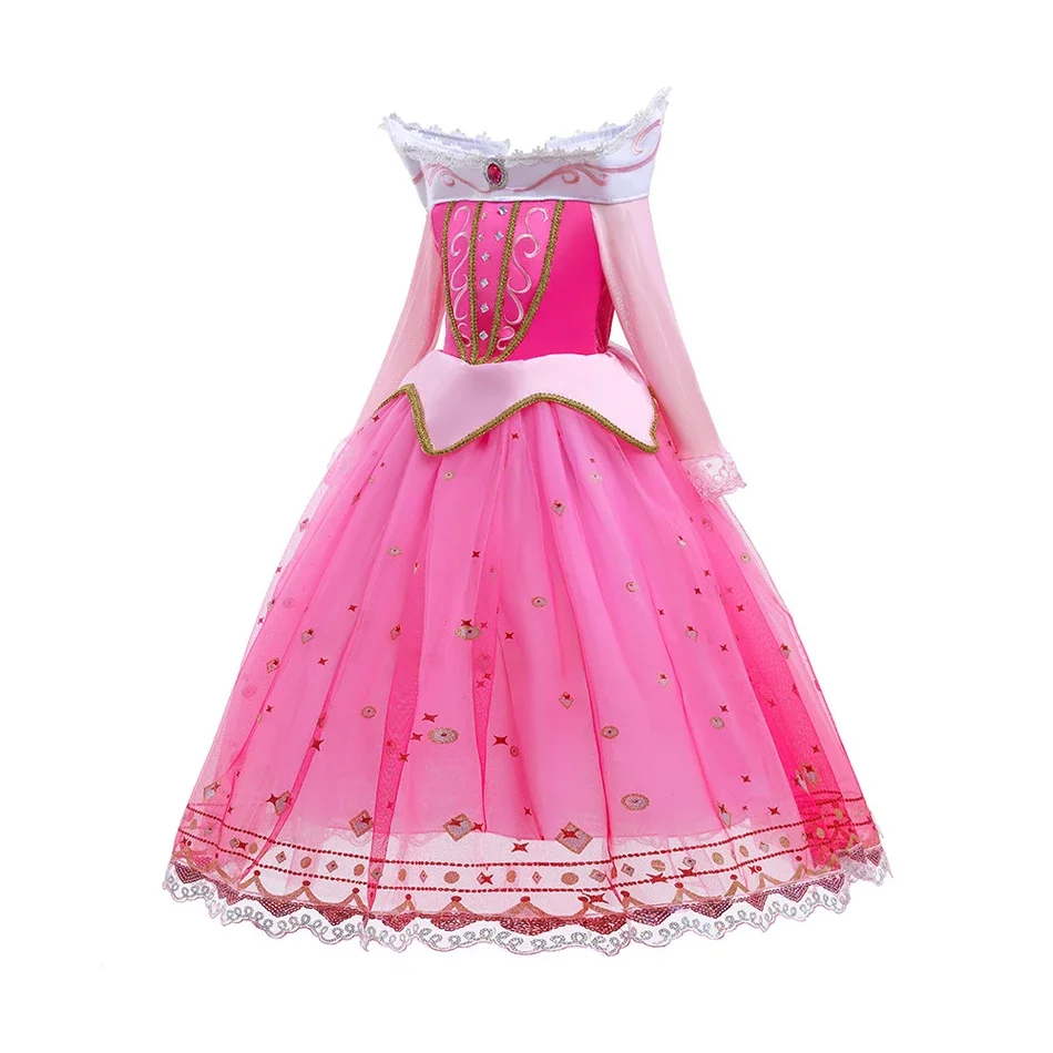 Sleeping Beauty Carnival Dress up Girls Aurora Cosplay Halloween Apparel Pink Princess Toddler Christmas Ball Gown image 6