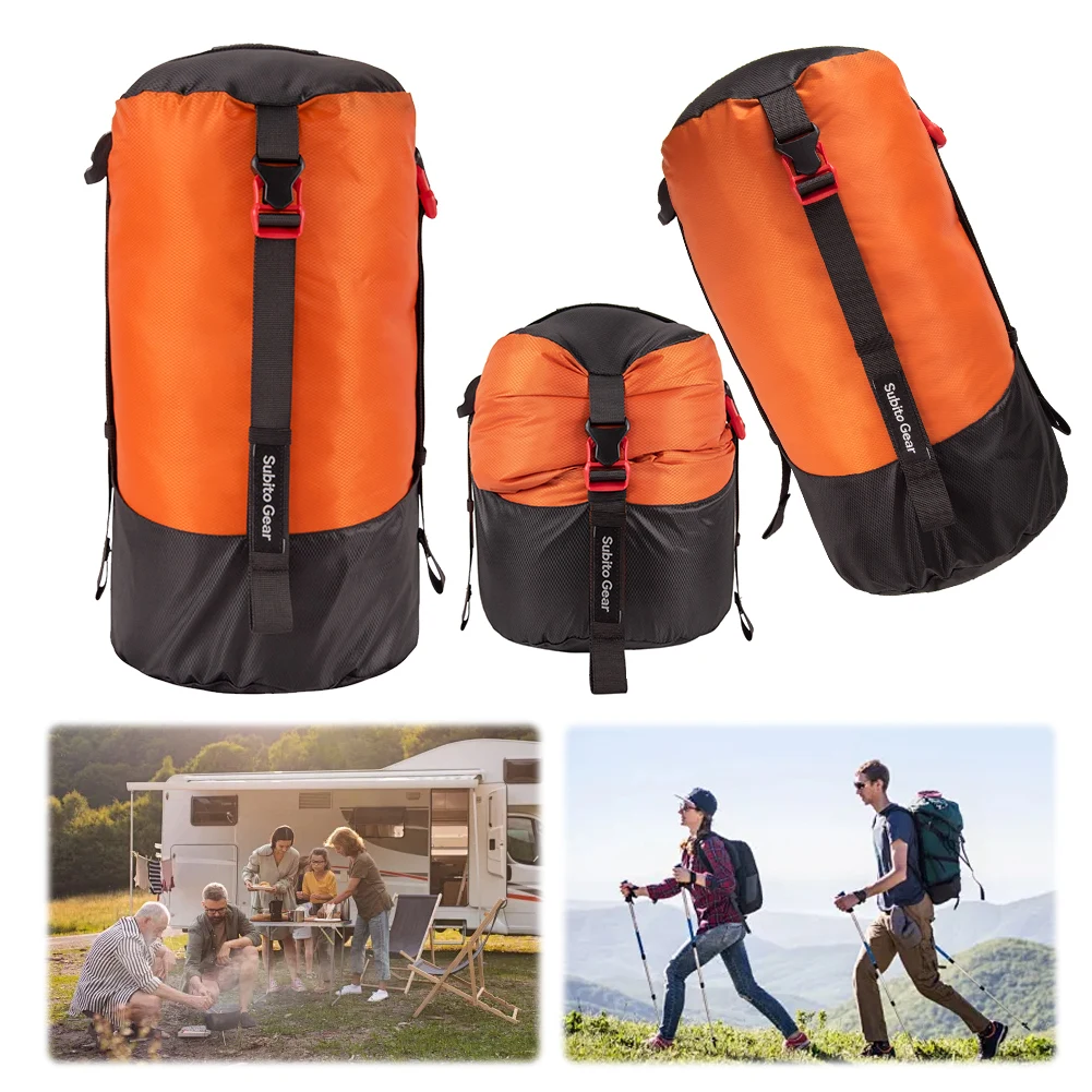 ถุงนอนผู้ใหญ่การบีบอัดกลางแจ้ง Camping กระเป๋ากันน้ําแบบพกพา Ultra-light กระเป๋า 1-25L