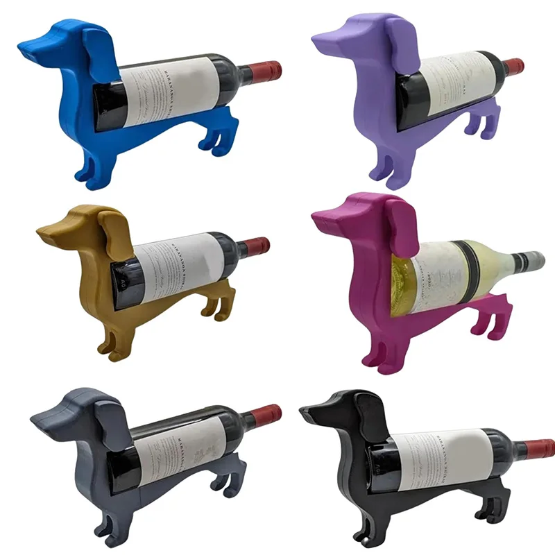 Weinflaschenhalter für Wursthunde, ABS-Kunststoff, mehrfarbig, stabil, robust, kreativ, Präsentationsständer, minimalistische, wiederverwendbare Stützhalterung