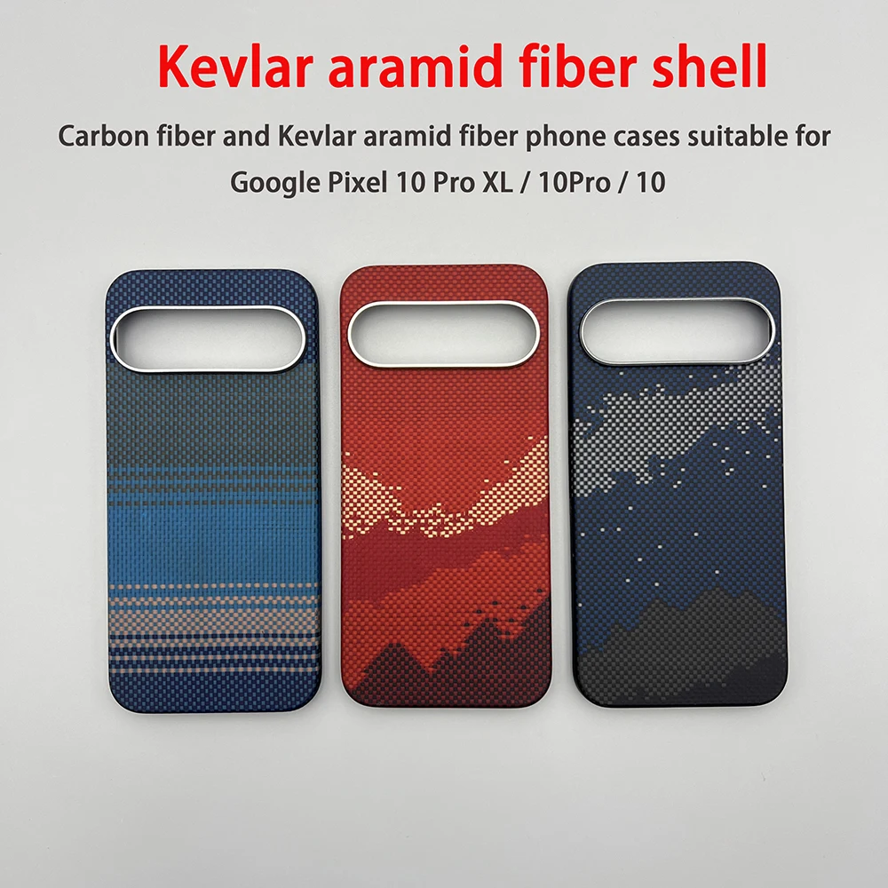 

For Google Pixel 10Pro XL Carbon Fiber 10Pro Phone Case Kevlar Fiber Hard Shell Ultra Thin Lightweight Magnetic Protection Cover