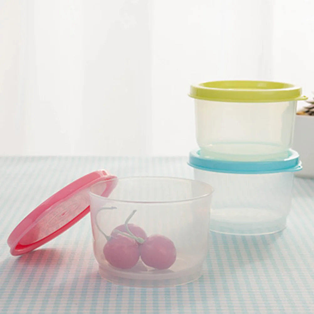 

4pcs Small Lunch Boxes Food Grade Plastic Crisper Containers Microwave Safe Sealed Lids Stackable Storage Travel Soup Baby