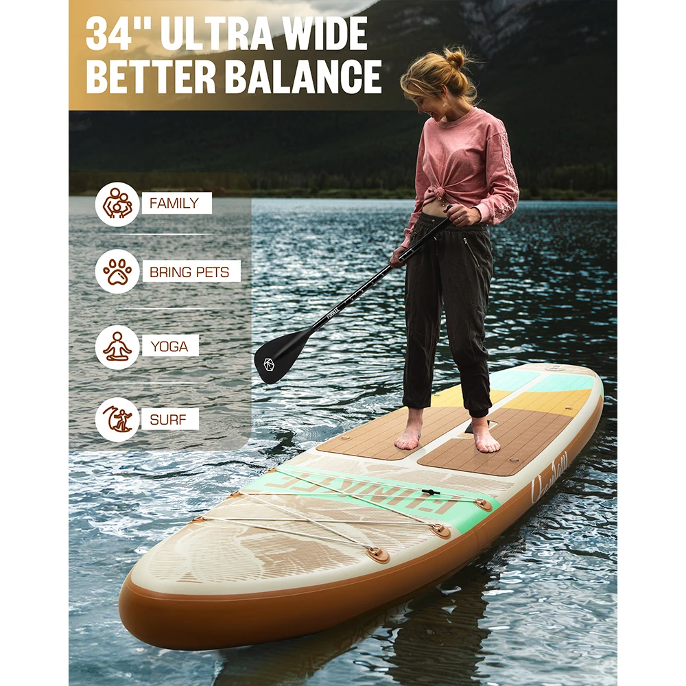 FUNKEE PIPPLE STD مقاوم للماء نفخ مجداف مجلس 11'x34''x6 ''الكبار الدائمة نمط المائية لوح تزلج على الماء كاياك الصيد السباحة #3