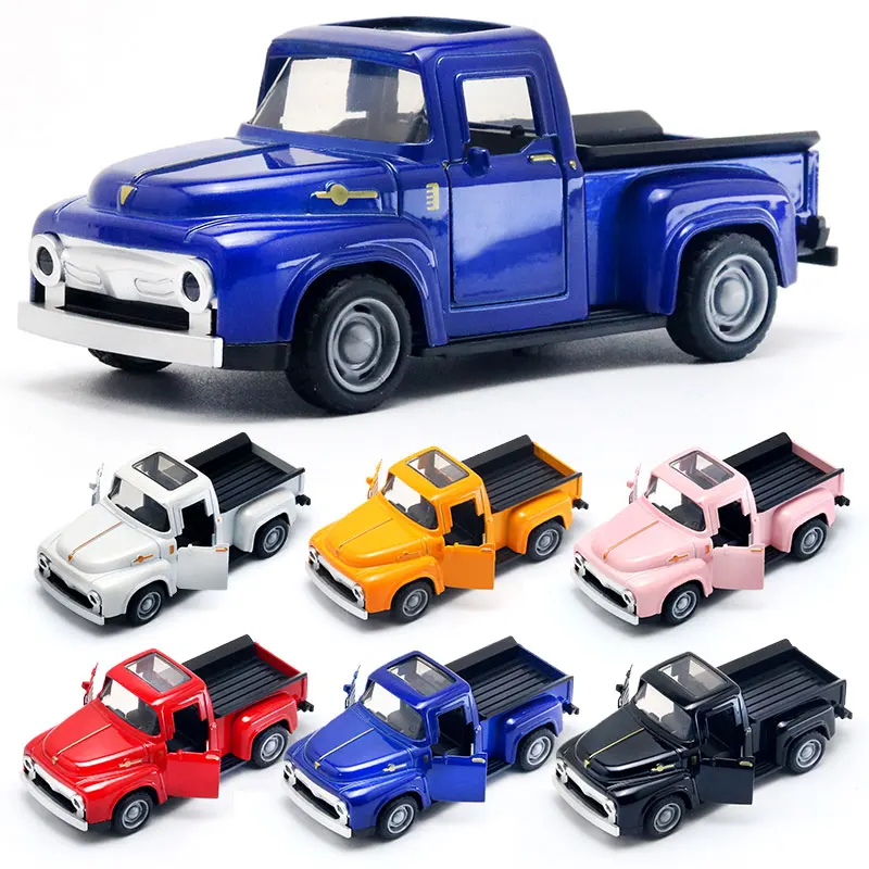 

1:36 Classic Pickup Truck Alloy Model Car, Diecast Metal Vehicle, Collectible Toy & Home Ornament for Boys