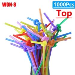 50/500/1000Pc Colorful Foldable Drinking Straws Juice Cocktail Beverage Straws for Party Bar Kitchen Accessory Wedding Wholesale