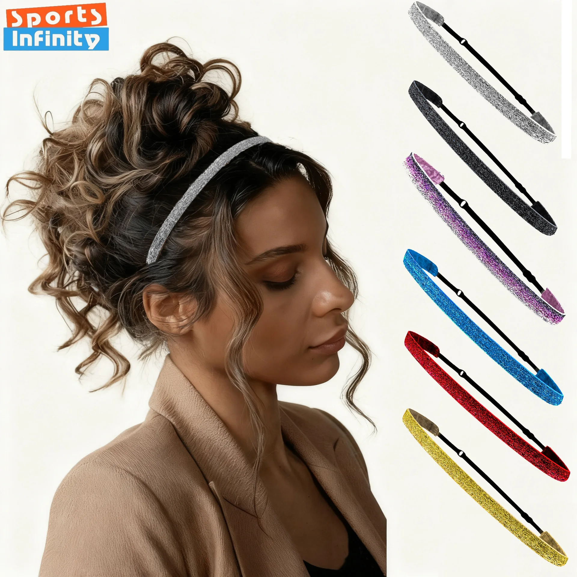 Girls Fashion Sequin Headband Women Sports Headband Elastic Yoga Headbands Children Dance Headbands Headwear Hair Accessories