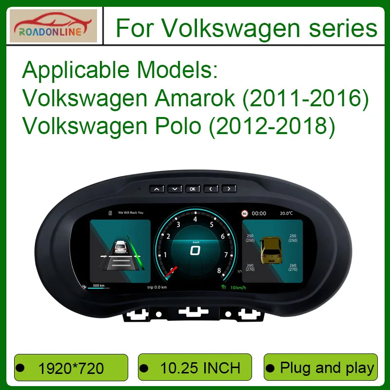 

10.25-inch Latest model LCD Digital Cluster For Volkswagen Amarok/Polo 2011-2018 Digital Virtual Cockpit Instrument Cluster