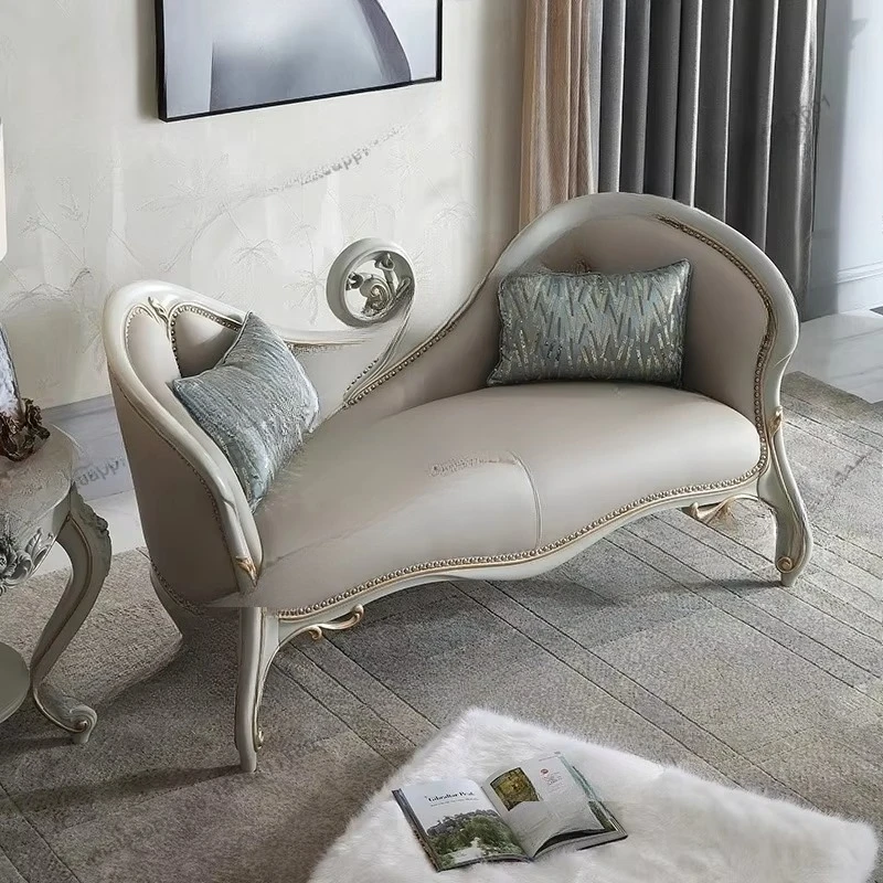 household light luxury leather chaise longue bedroom beauty couch leisure recliner unit sofa