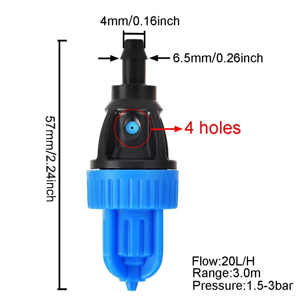 Wiszące 4 otwory mikro zraszacz zestawy nawadniania kropelkowego do szklarni ogród nad głową dysza zamgławiająca chłodzenia trawnika