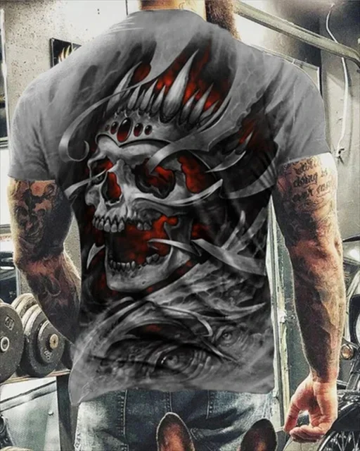 Summer Fashion Horror Skull 3D Print t shirts Man/ Women Casual Short Sleeve Tops  O Neck T-shirts Oversized Unisex Clothing