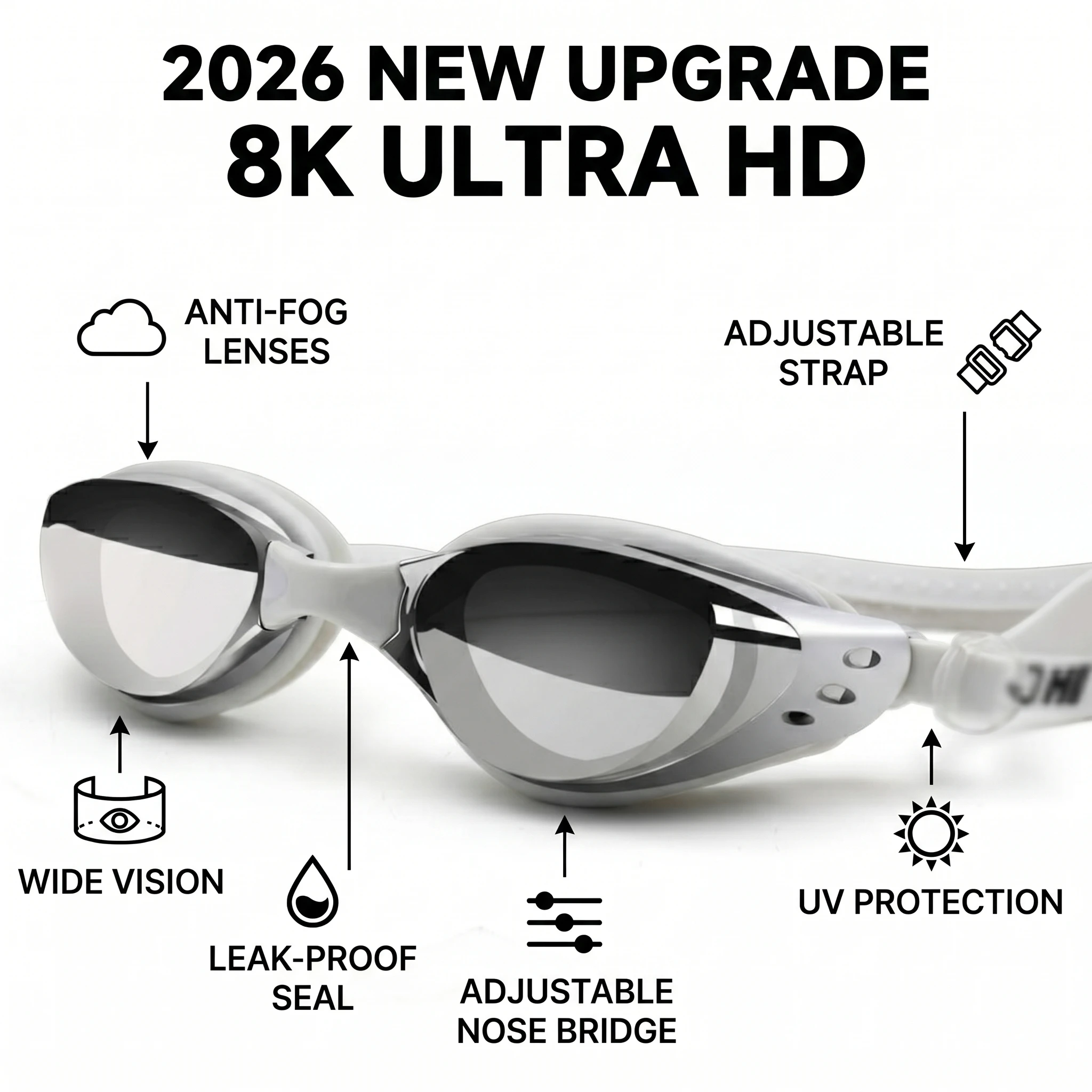 2026 New Upgrade Swim Goggles, Swimming For Men Women Adult Youth Kids With Mirrored/Clear Lens - UV Protection Anti Fog No Leak