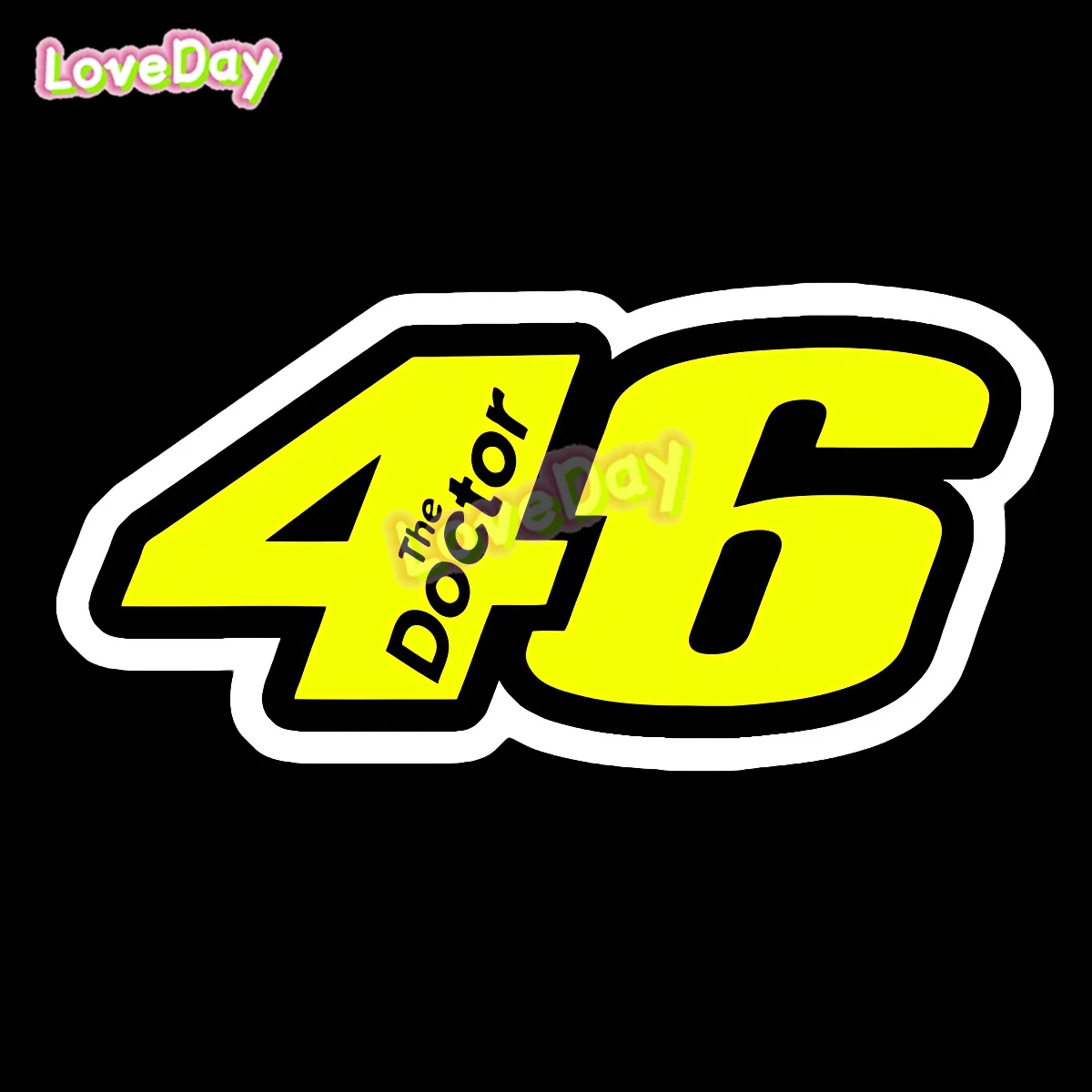 Vinyl Valentino_46 Number Racing Car Sticker Rossi’s Cartoon Badge Sports Motorcycle Sticker The Doctor’s Decoration Decals