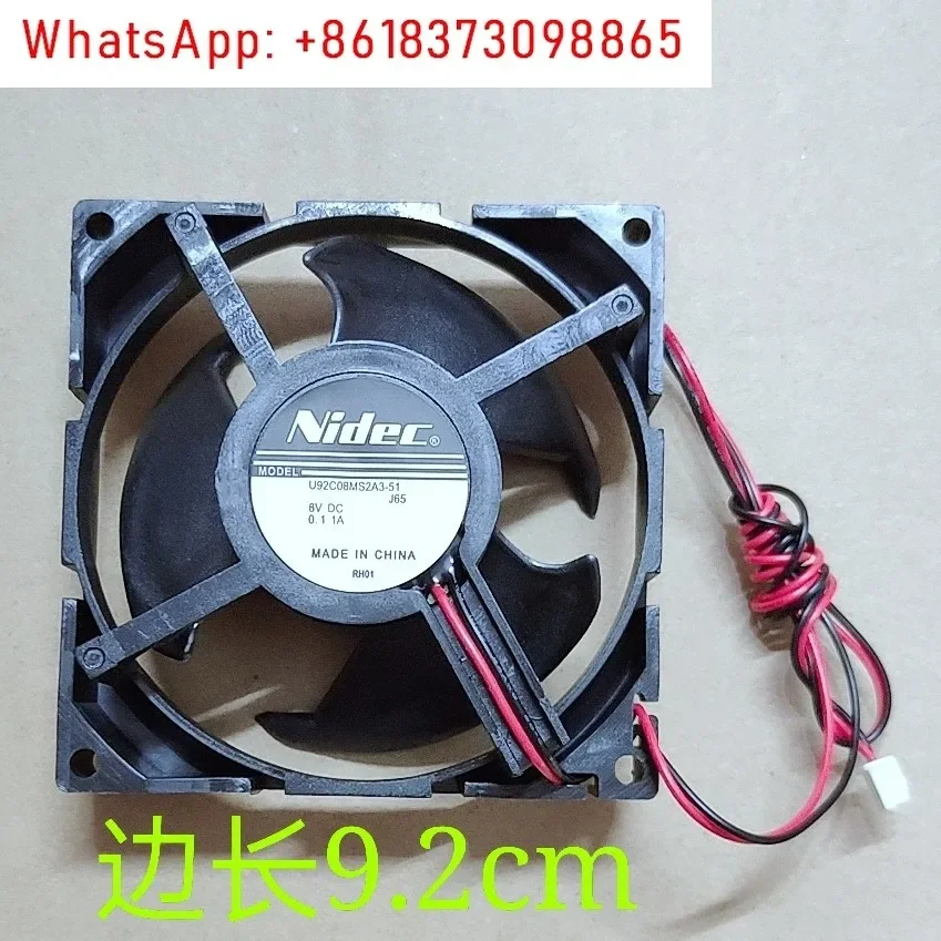 NIDEC U92C08MS2A3-51 8V 0.11A Refrigerator Refrigeration Freezing Cooling Fan 9.2CM