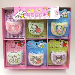 18pcs Sanrio Cute Mini Notebook Kuromi Melody Cinnamoroll Notebook New Decompression Pu Pendant Small Gift